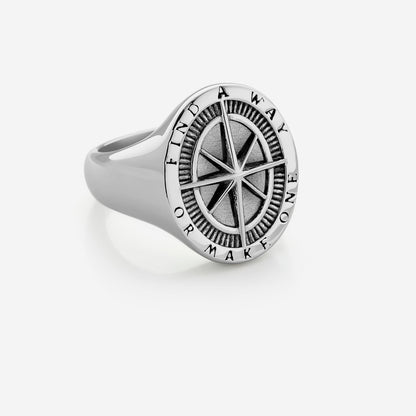 "Find a Way" Compass Ring