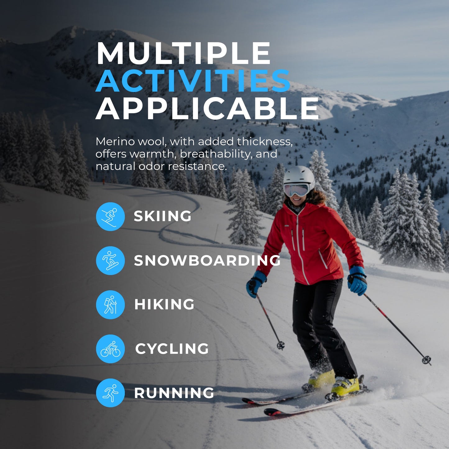 Merino Thermal Ski Socks For Women