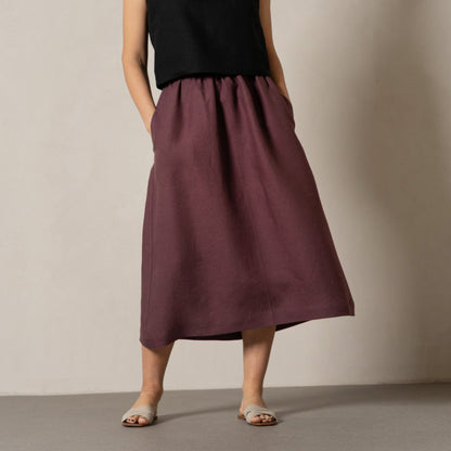 Linen Maxi Skirt with Pockets Sophia
