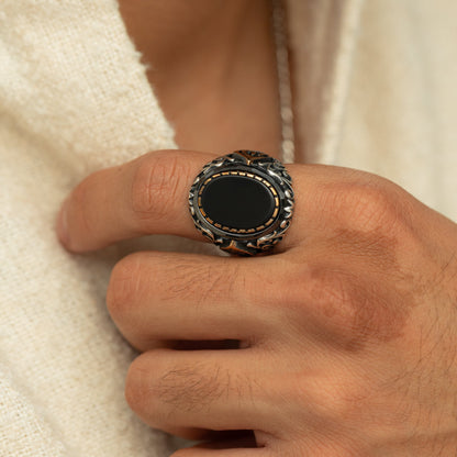 "Allah" Black Onyx Ring