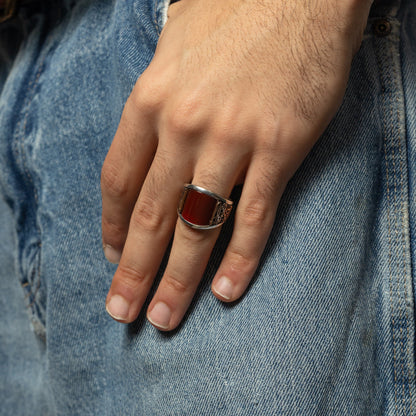 Shahada Red Agate Ring