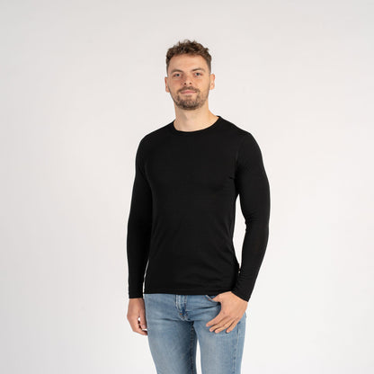Men's Light Long Sleeve Crew UPF 35+ Black