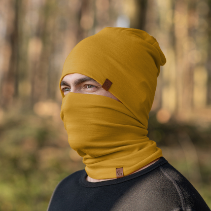 Men's Merino Beanie & Gaiter 2-Piece Yellow