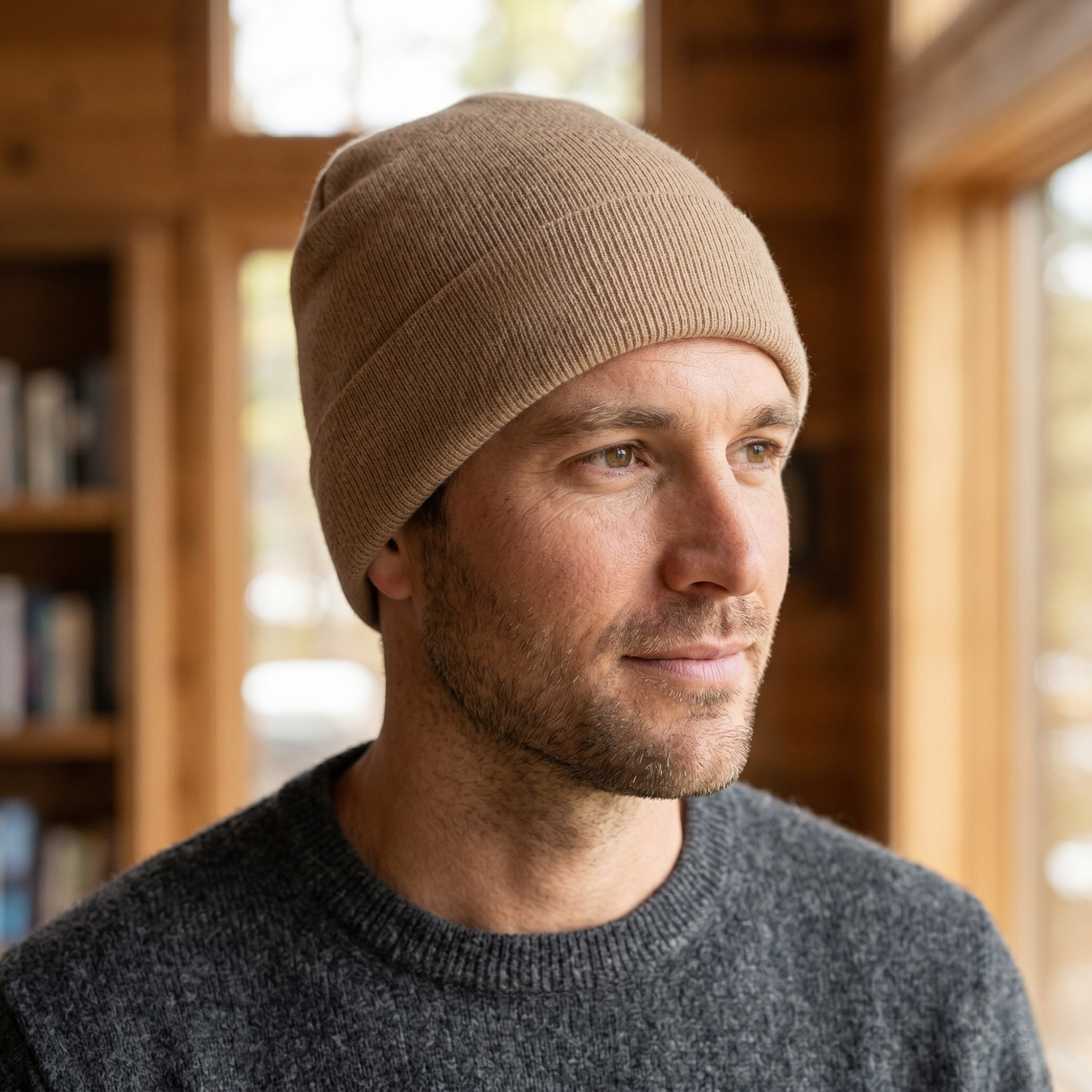 Men's Knit Beanie Cashmere Blend