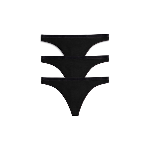 Women Thong Briefs 3-Pack Black