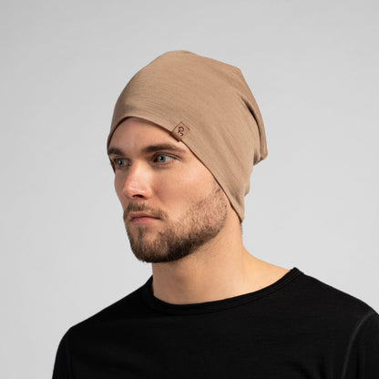 Men's Merino Beanie Beige