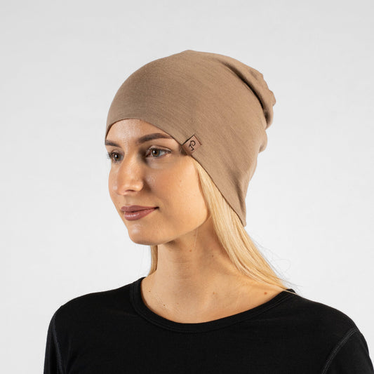 Women's 100% Merino Beanie Beige