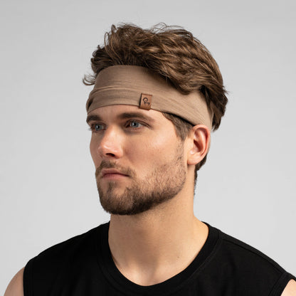 Men's 160gsm Merino Active Headband Beige