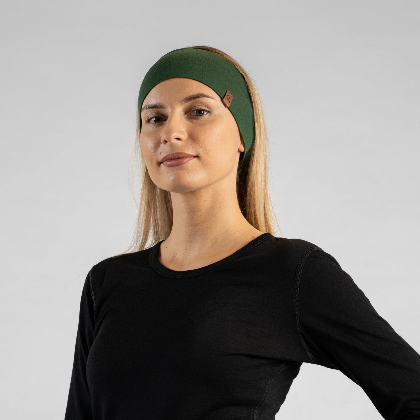 Women's Merino Running Headband Dark Green