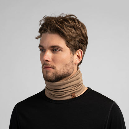 Men's Virgin Merino Tube Neck Gaiter Beige