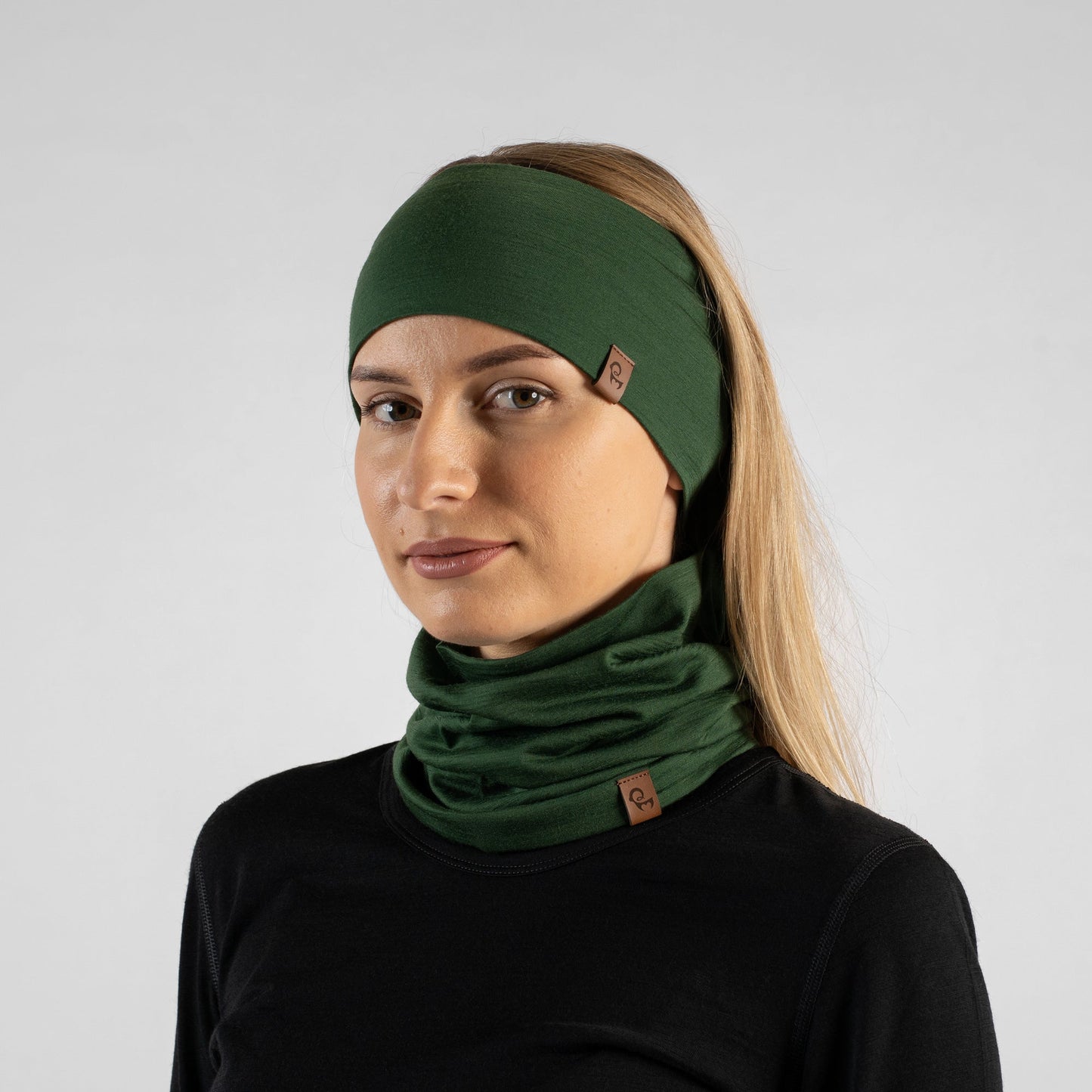 Women's Headband & Gaiter 2-Piece Dark Green