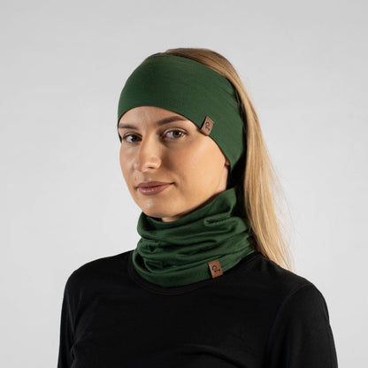 Women's Headband & Gaiter 2-Piece Dark Green