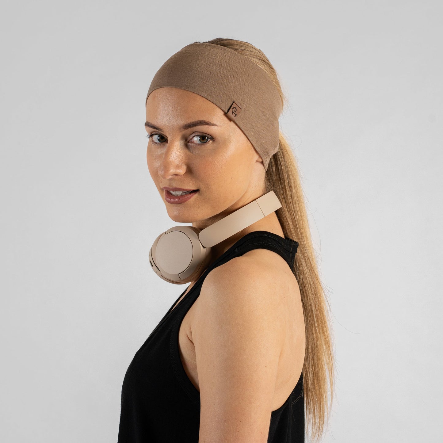 Women's 100% Merino Wide Headband Beige