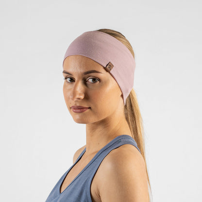 Women's Natural Merino Headband Dusty Pink