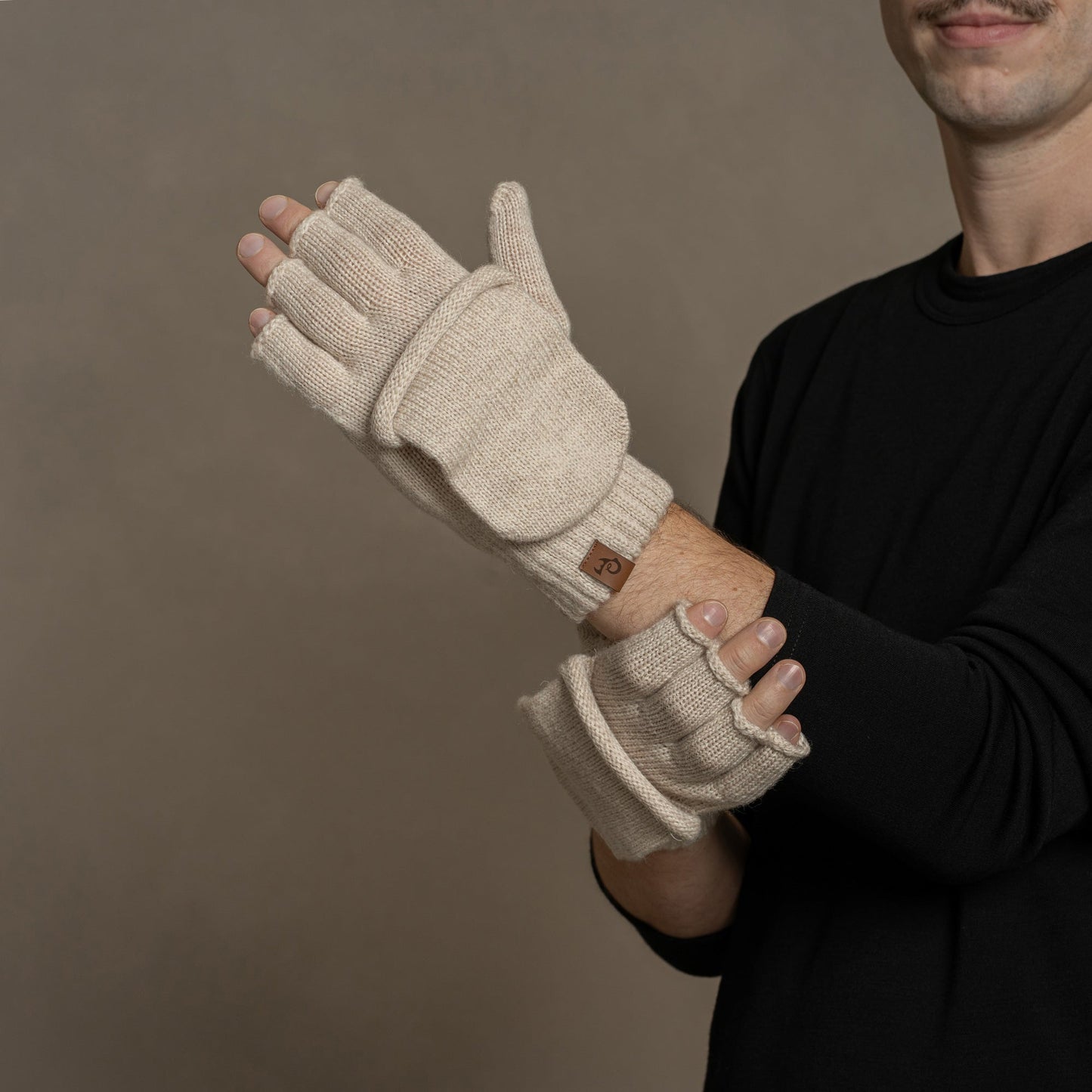 Men's Knit Convertible Mittens Merino