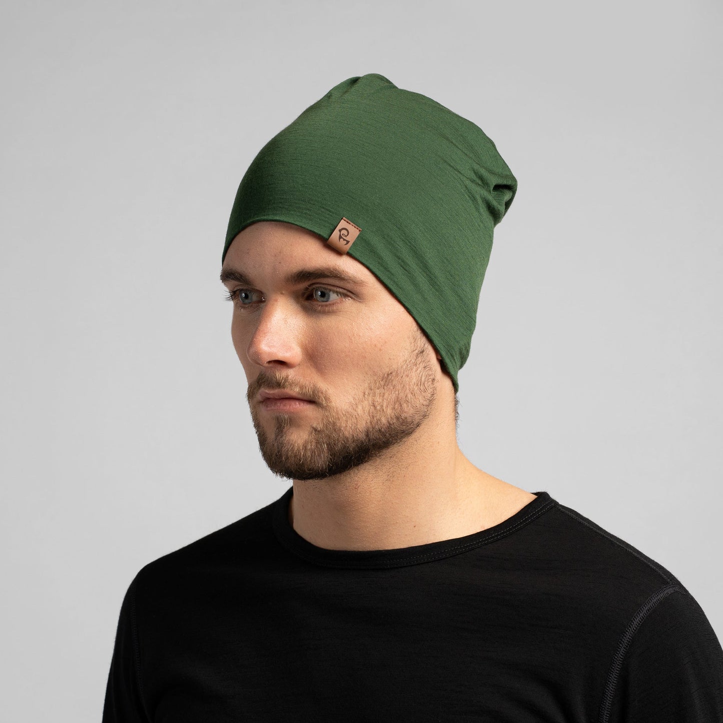 Unisex Merino Beanie Dark Green