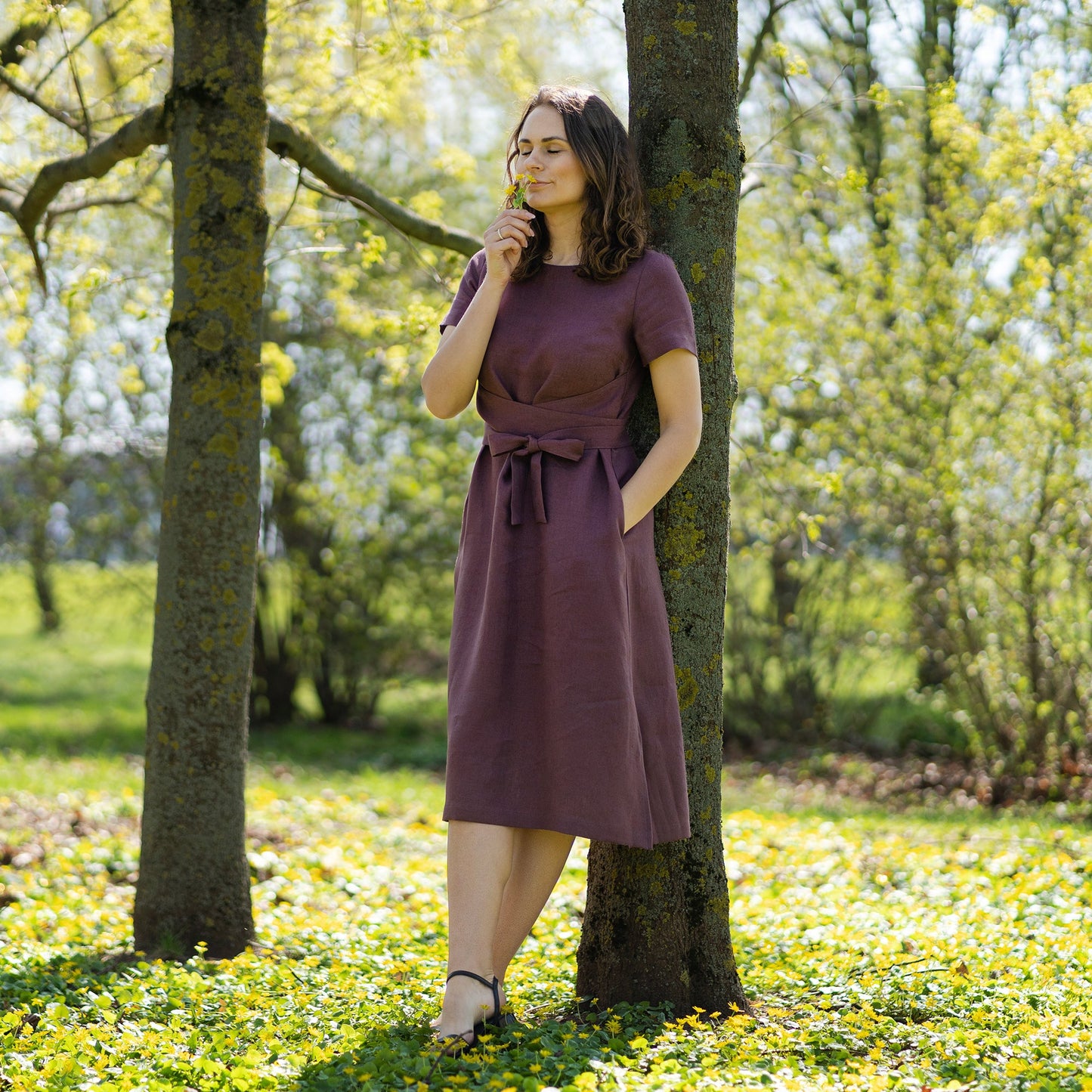 Short Sleeve Obi Wrap Dress Milly