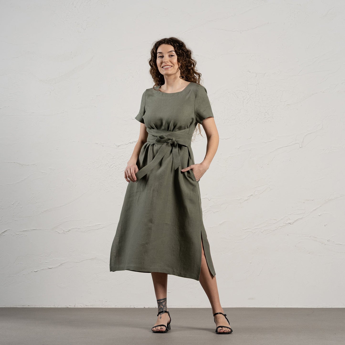 Short Sleeve Obi Wrap Dress Milly