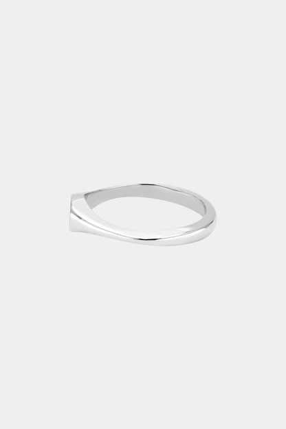 Mini Pear Signet Ring | White Gold