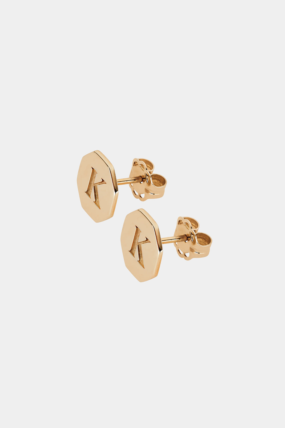 Letter Earrings | 9K Rose Gold