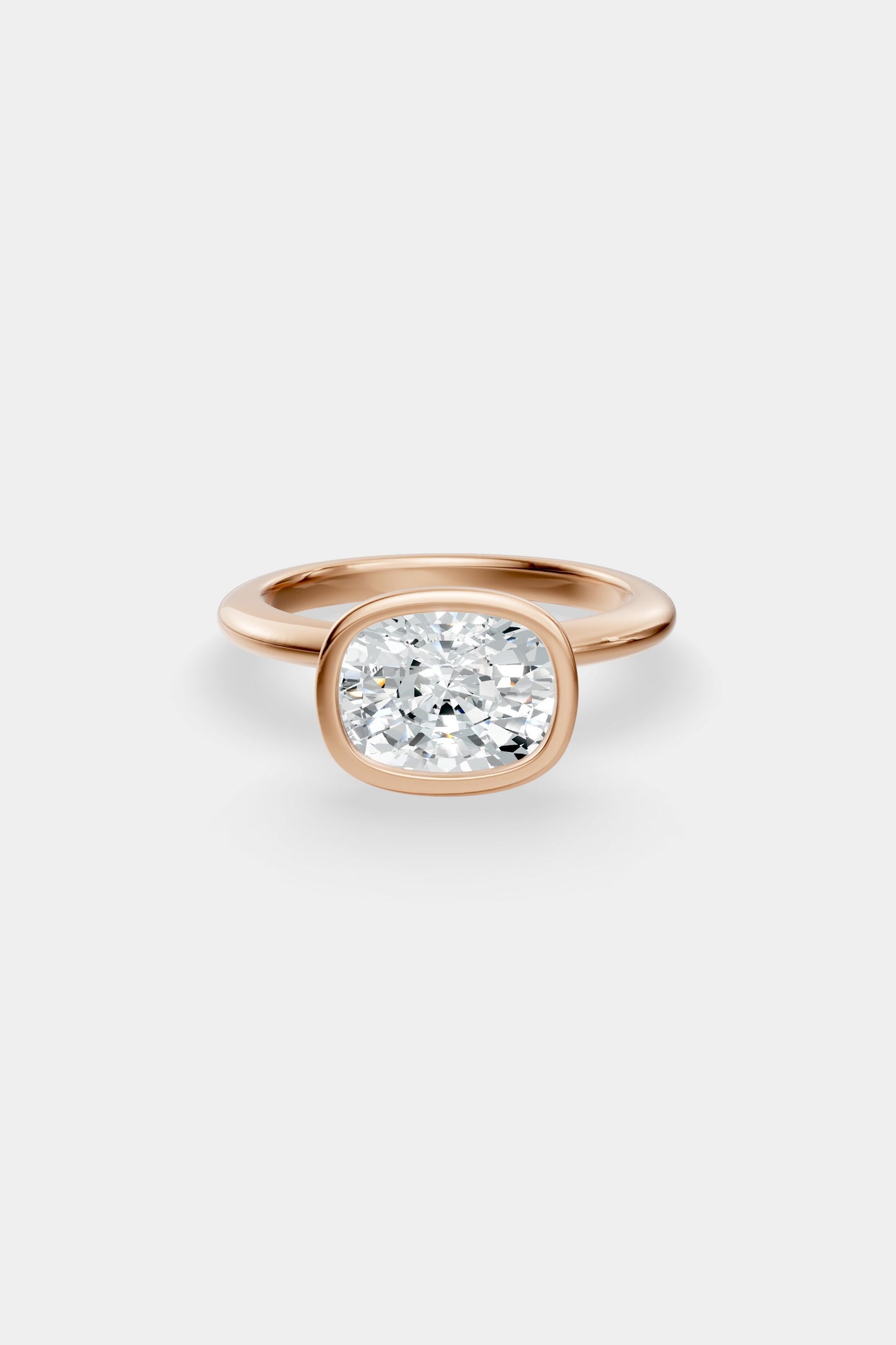 East West Diamond Bezel Solitaire Ring | Gwen Band