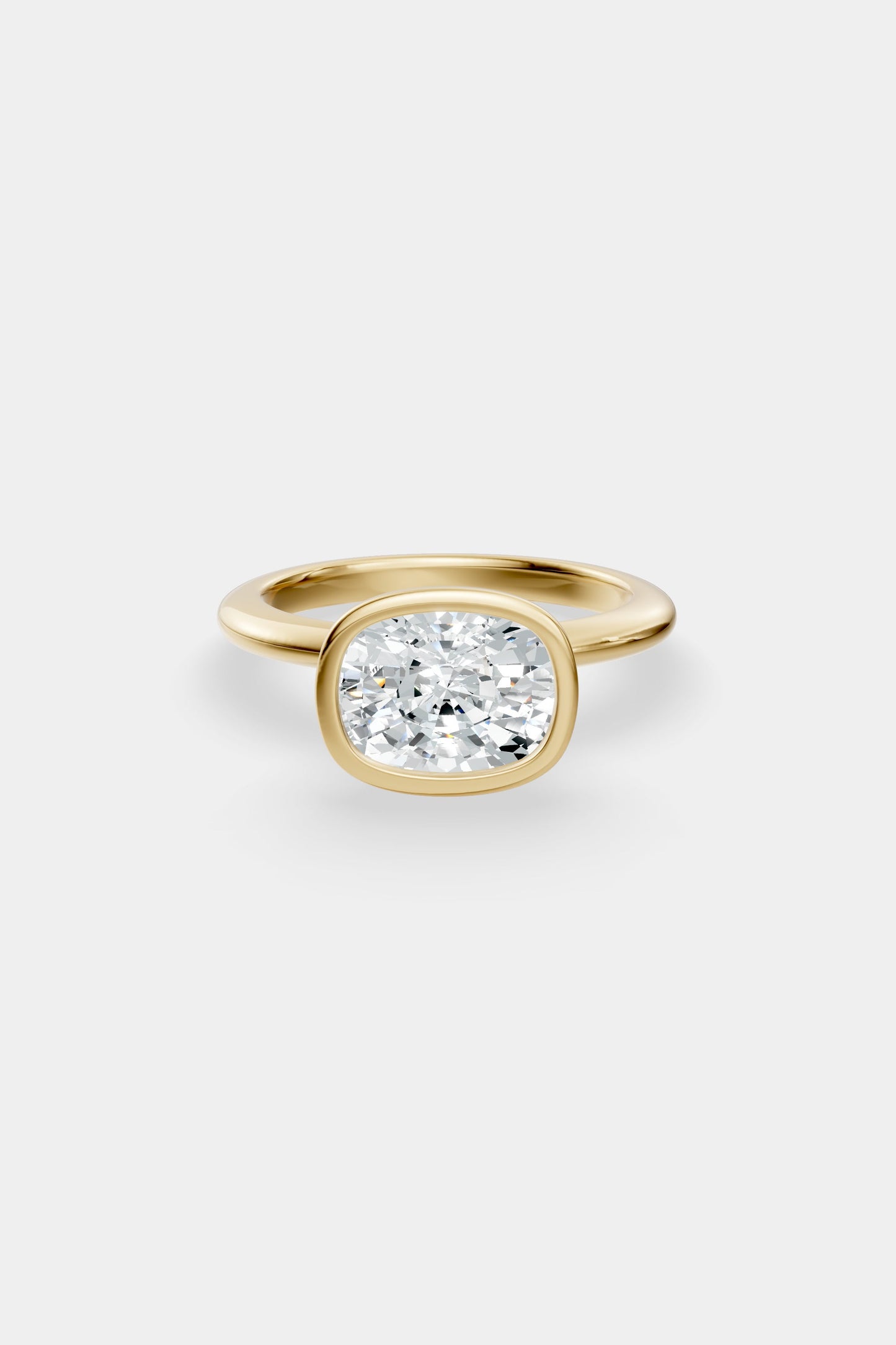 East West Diamond Bezel Solitaire Ring | Gwen Band