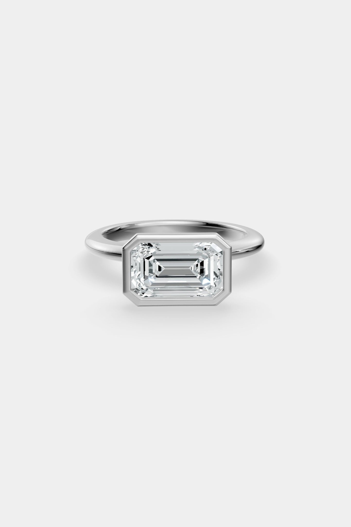 East West Diamond Bezel Solitaire Ring | Gwen Band