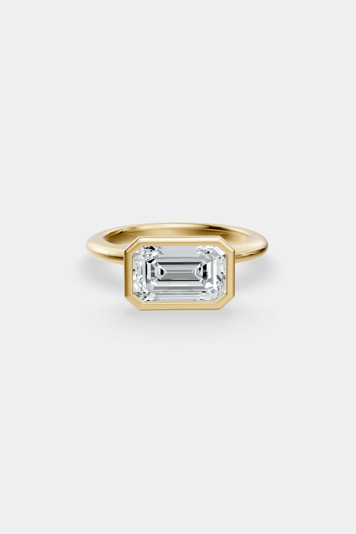 East West Diamond Bezel Solitaire Ring | Gwen Band
