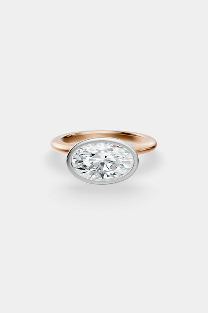 East West Diamond Bezel Solitaire Ring | Gwen Band