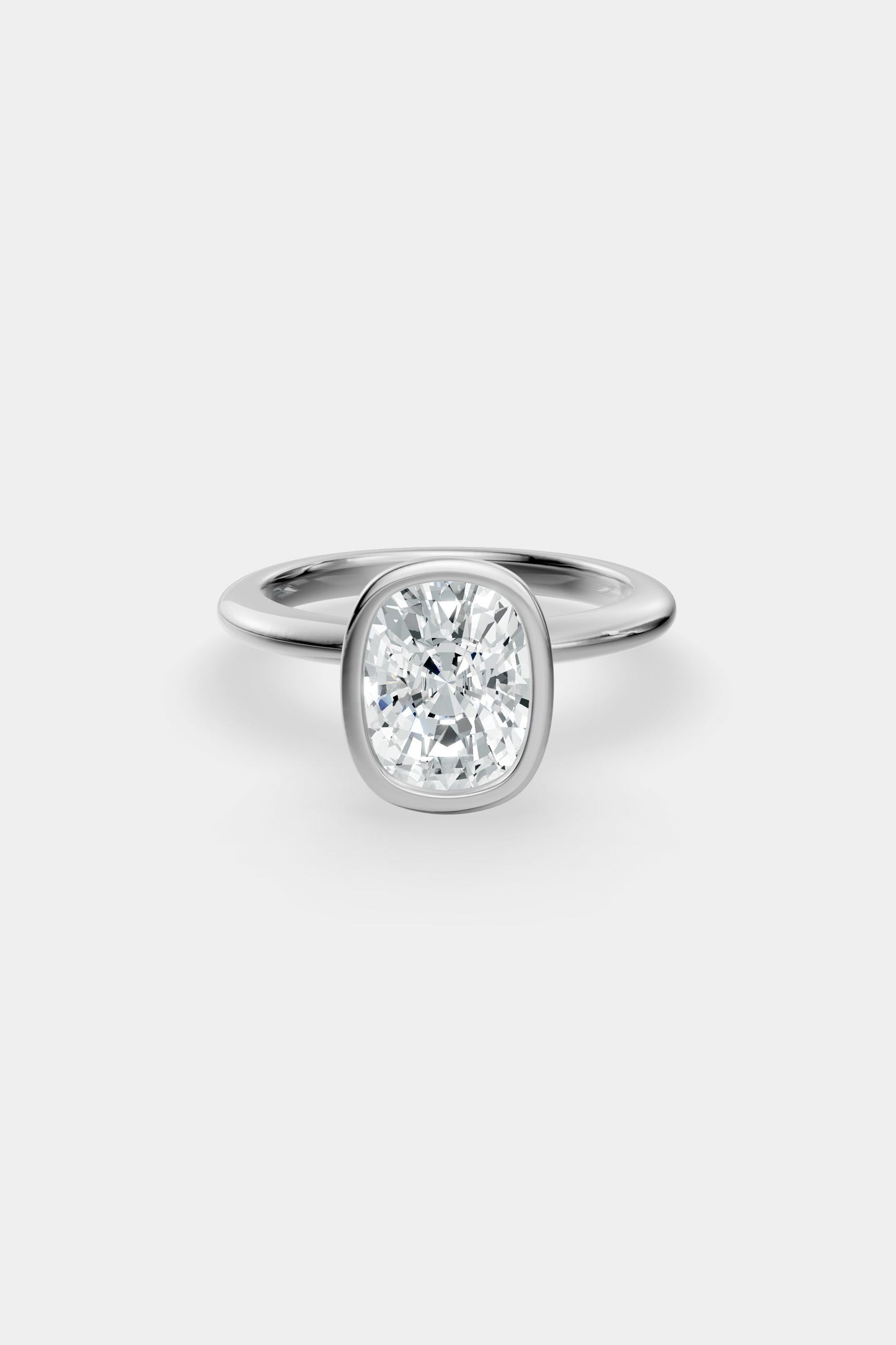 Diamond Bezel Solitaire Ring | Gwen Band