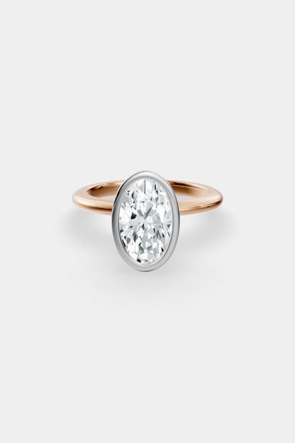 Diamond Bezel Solitaire Ring | Gwen Band