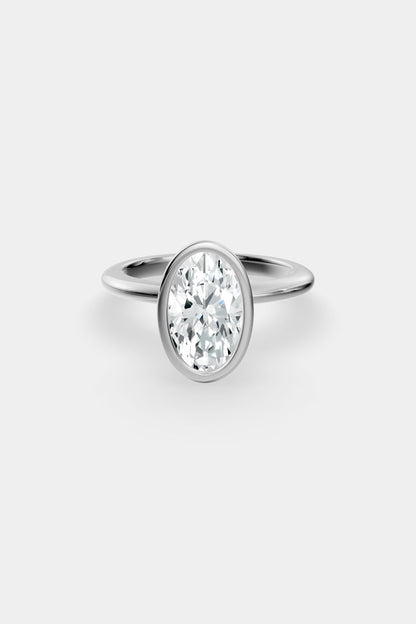 Diamond Bezel Solitaire Ring | Gwen Band