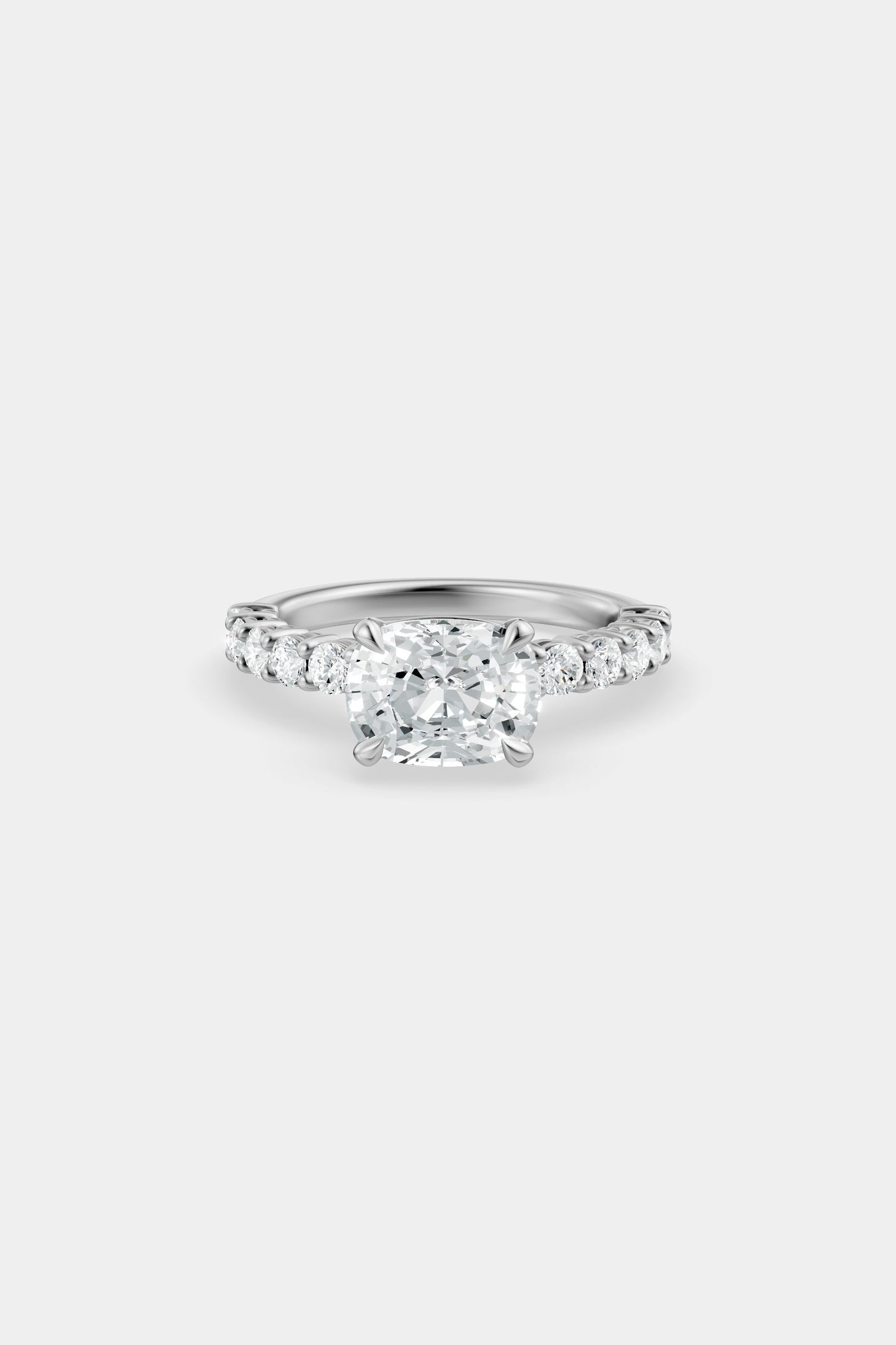 East West Diamond Solitaire Ring | 0.05ct Diamond Half Eternity Band