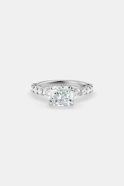 East West Diamond Solitaire Ring | 0.05ct Diamond Half Eternity Band