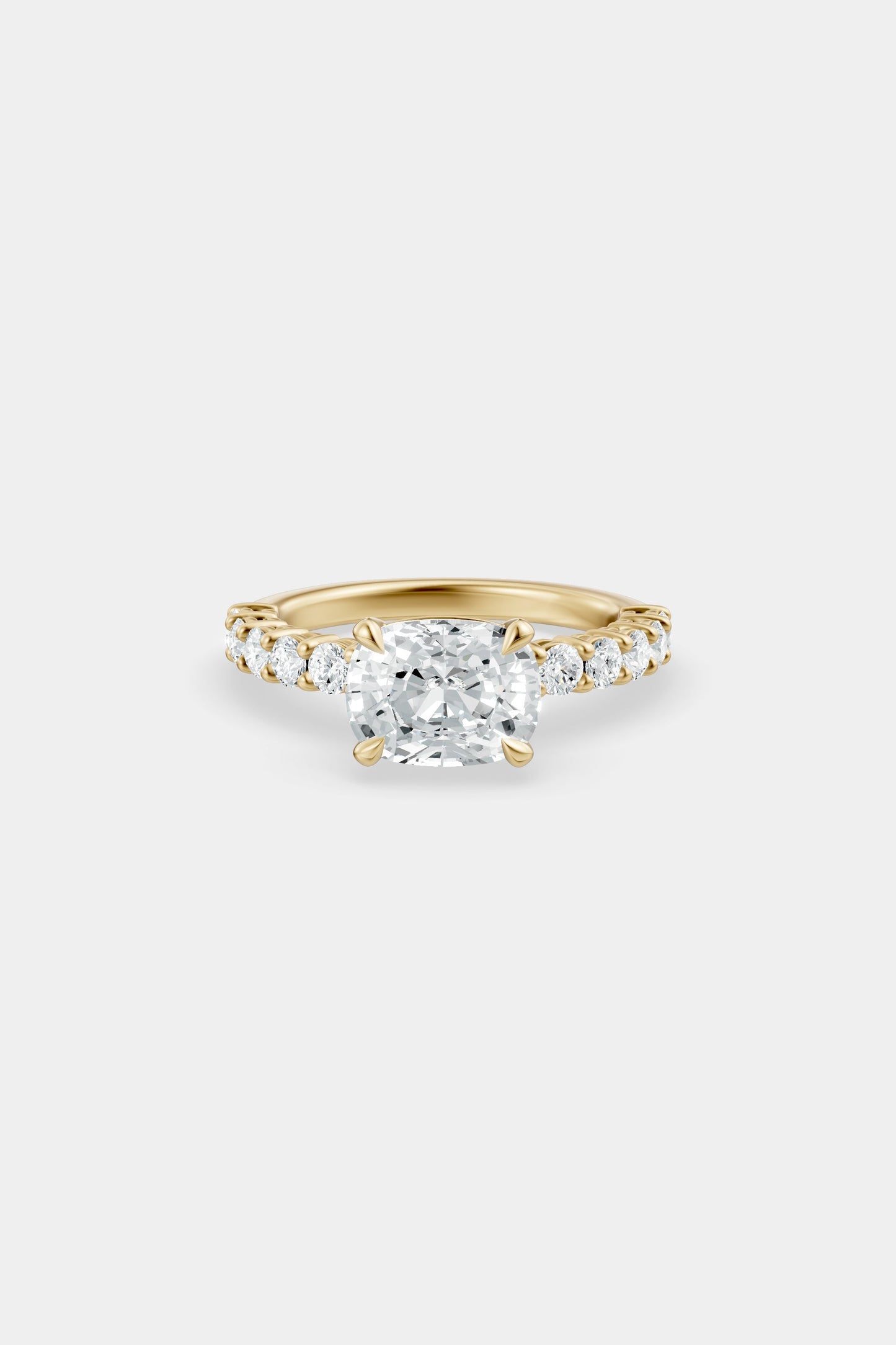 East West Diamond Solitaire Ring | 0.05ct Diamond Half Eternity Band