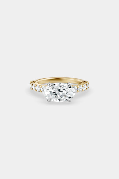 East West Diamond Solitaire Ring | 0.05ct Diamond Half Eternity Band