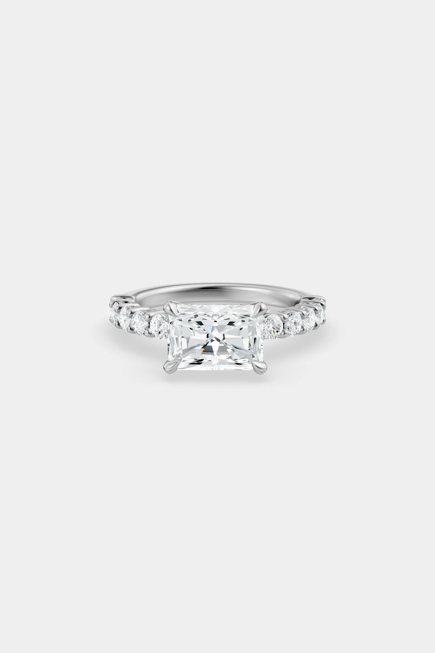 East West Diamond Solitaire Ring | 0.05ct Diamond Half Eternity Band