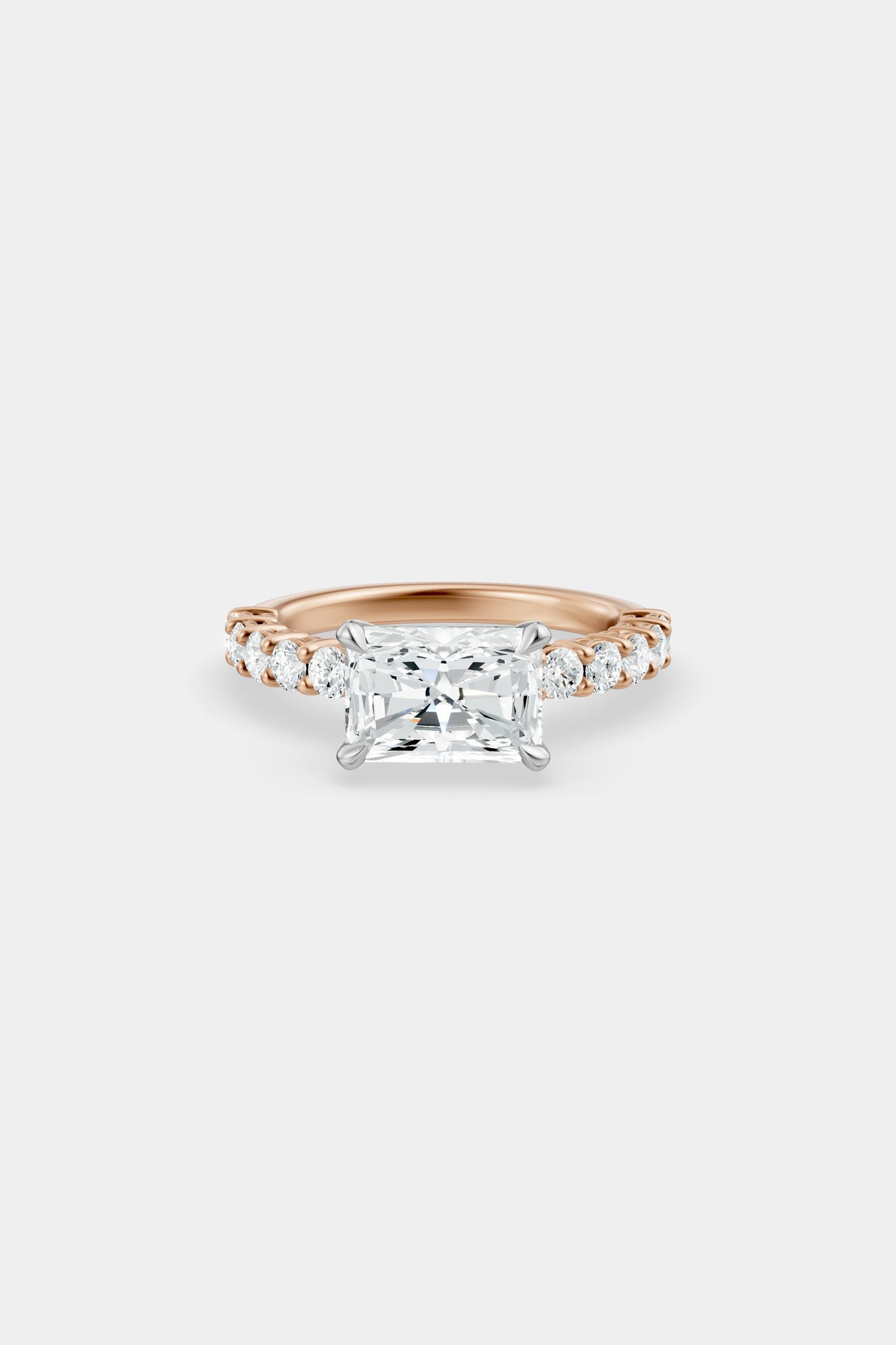 East West Diamond Solitaire Ring | 0.05ct Diamond Half Eternity Band