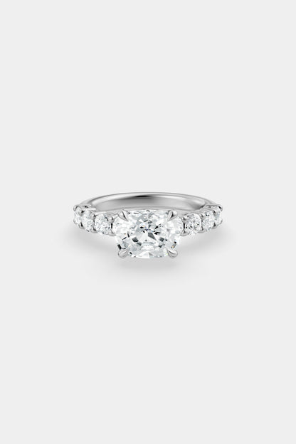East West Diamond Solitaire Ring | 0.10ct Diamond Half Eternity Band