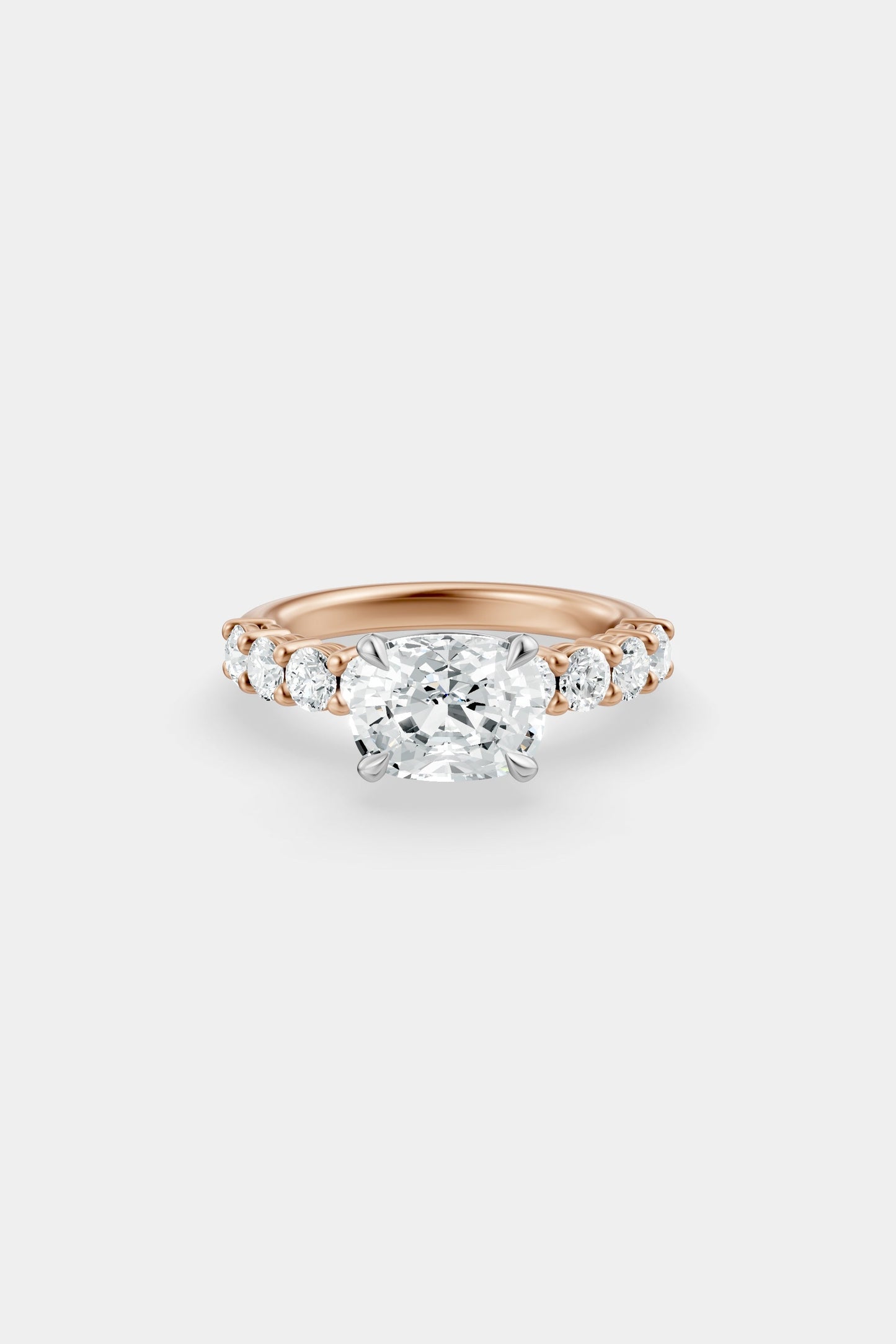East West Diamond Solitaire Ring | 0.10ct Diamond Half Eternity Band