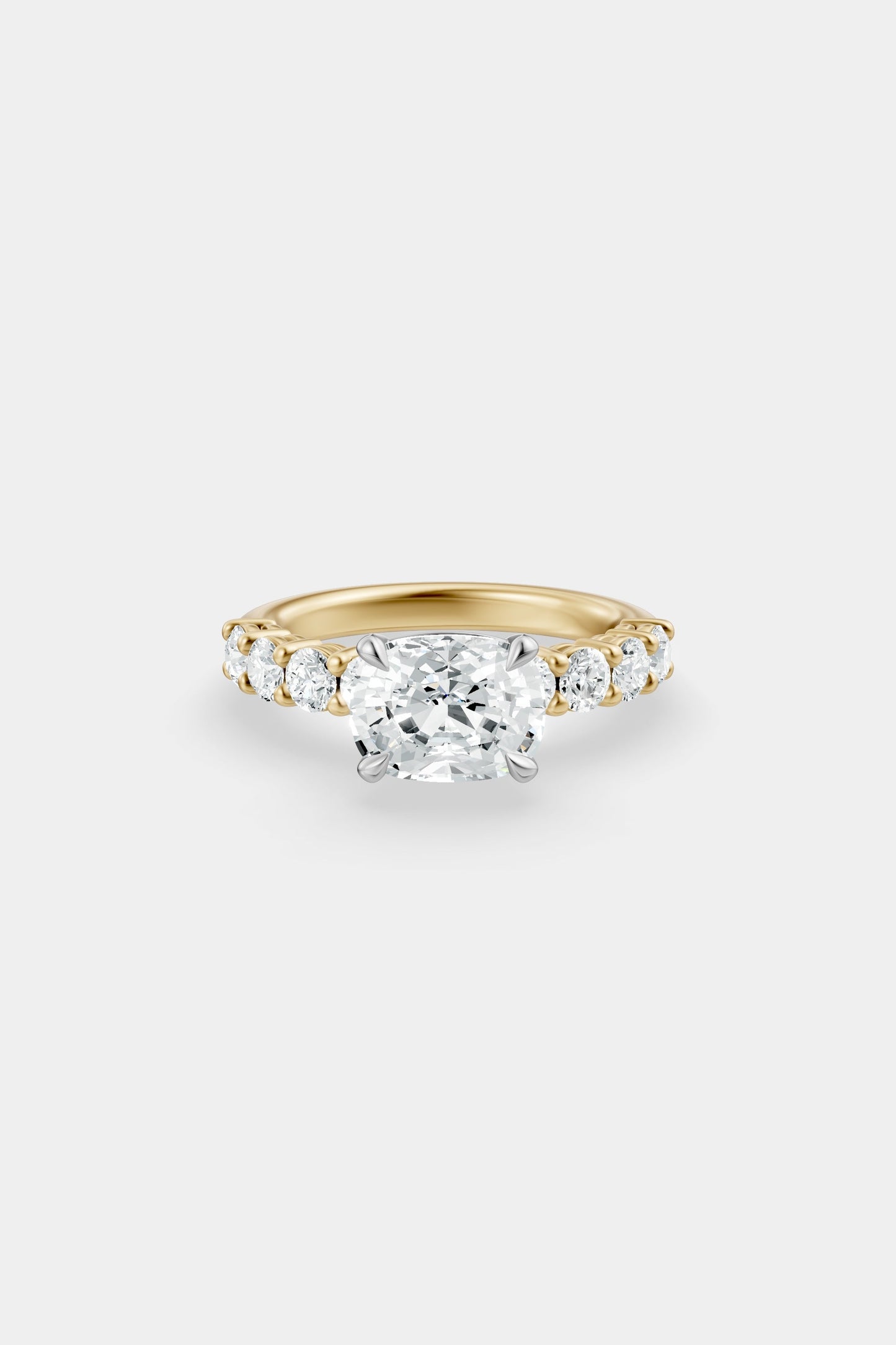 East West Diamond Solitaire Ring | 0.10ct Diamond Half Eternity Band