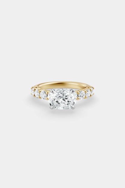 East West Diamond Solitaire Ring | 0.10ct Diamond Half Eternity Band
