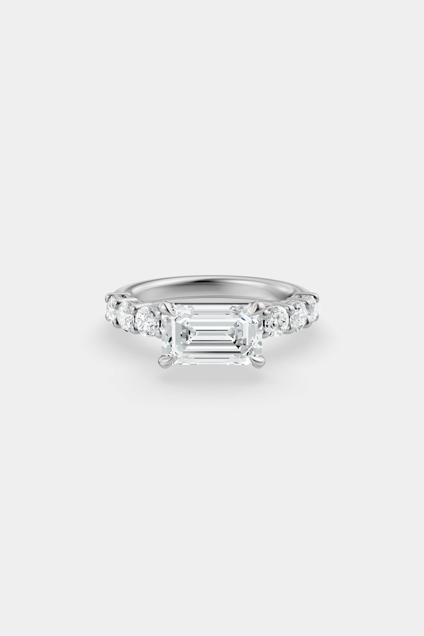 East West Diamond Solitaire Ring | 0.10ct Diamond Half Eternity Band