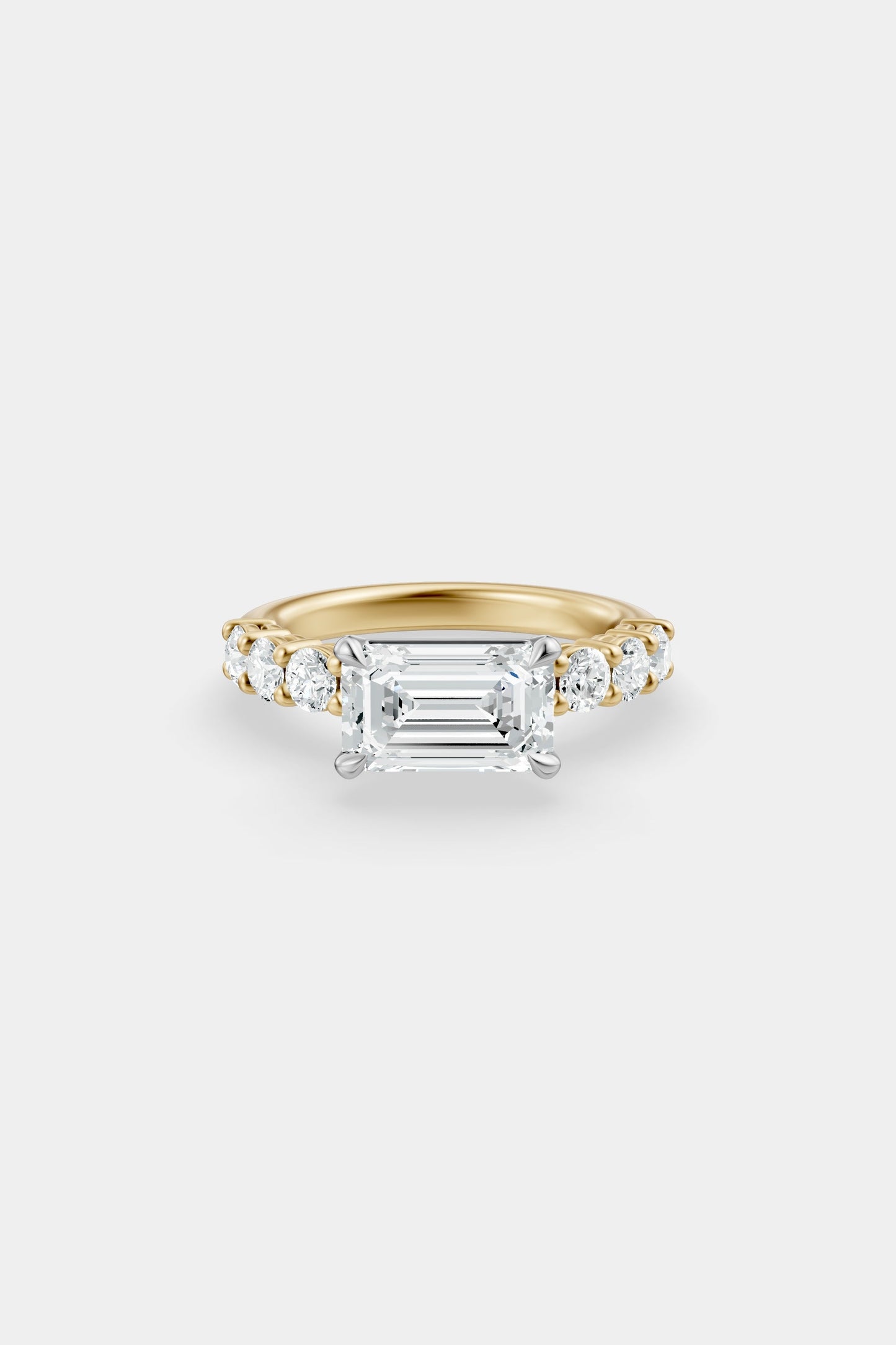 East West Diamond Solitaire Ring | 0.10ct Diamond Half Eternity Band