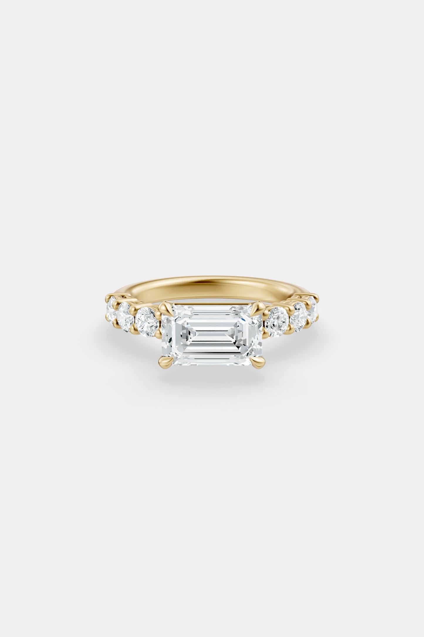 East West Diamond Solitaire Ring | 0.10ct Diamond Half Eternity Band