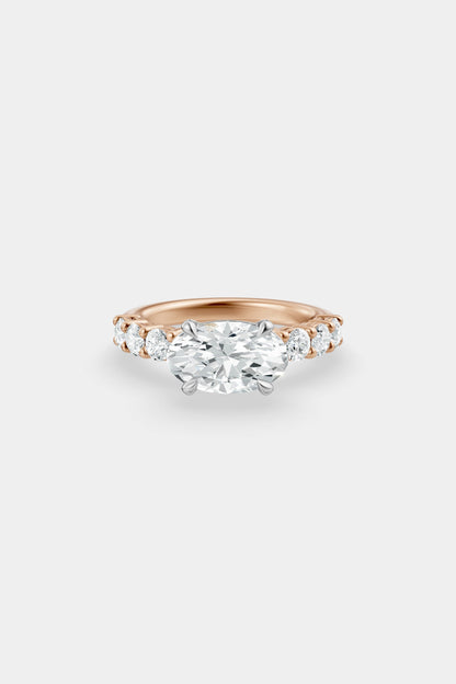East West Diamond Solitaire Ring | 0.10ct Diamond Half Eternity Band