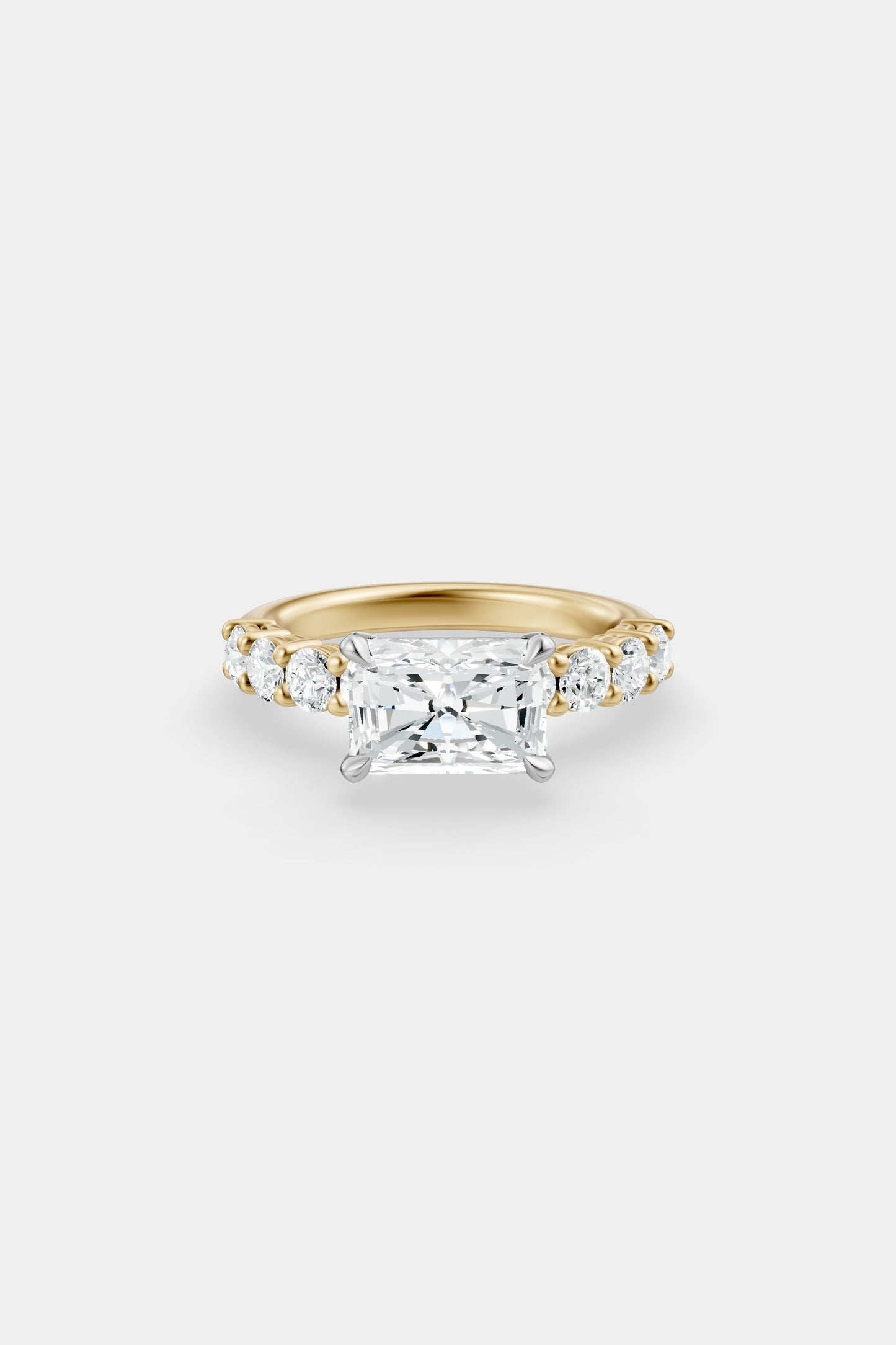 East West Diamond Solitaire Ring | 0.10ct Diamond Half Eternity Band