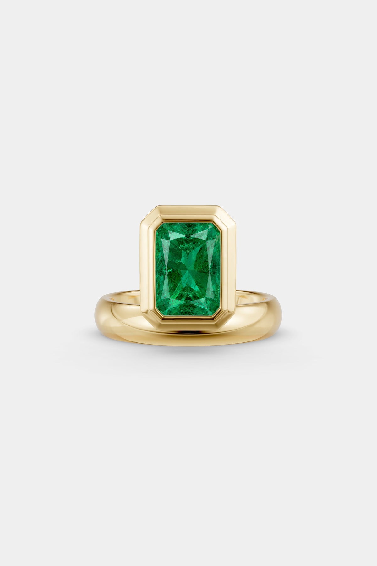 Framed Radiant Bezel Ring | Rounded Band