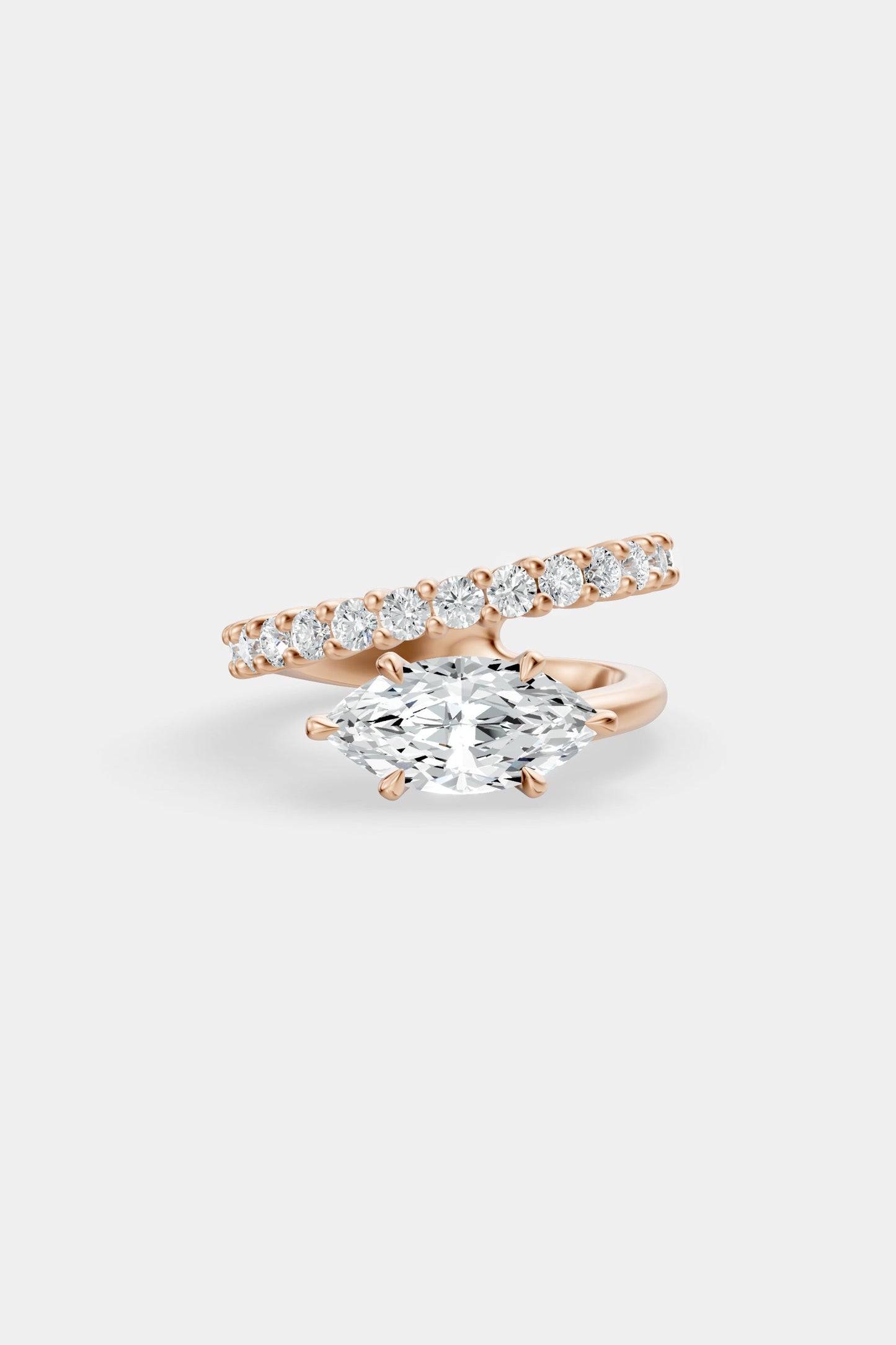 Natasha East West Diamond Wrap Ring | 0.05ct Round Diamond Band