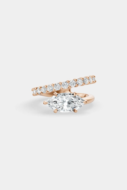 Natasha East West Diamond Wrap Ring | 0.05ct Round Diamond Band